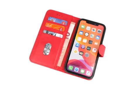 iPhone 11 Pro Max Hoesje Kaarthouder Book Case Telefoonhoesje Rood