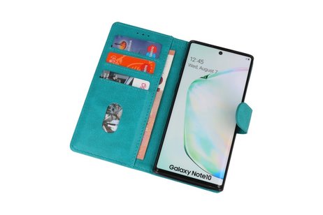 Hoesje Geschikt voor de Samsung Galaxy Note 10 - Kaarthouder Book Case Telefoonhoesje - Groen