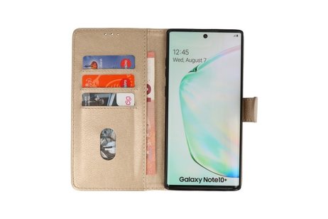 Samsung Galaxy Note 10 Plus Hoesje Kaarthouder Book Case Telefoonhoesje Goud