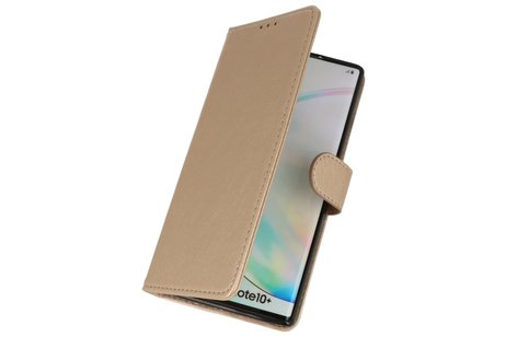 Samsung Galaxy Note 10 Plus Hoesje Kaarthouder Book Case Telefoonhoesje Goud