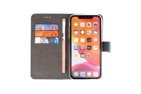 Booktype Telefoonhoesjes - Bookcase Hoesje - Wallet Case -  Geschikt voor iPhone 11 Pro - Blauw