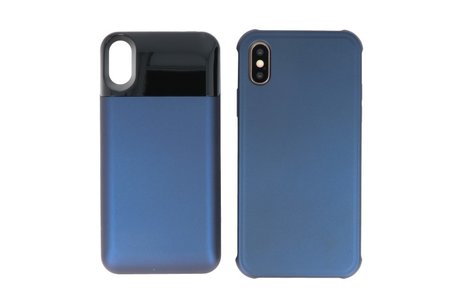 Battery Power Bank + Back Case voor iPhone X / Xs Blauw