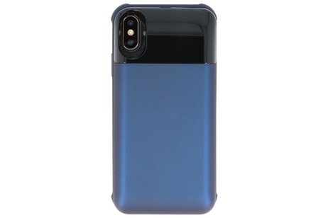 Battery Power Bank + Back Case voor iPhone X / Xs Blauw