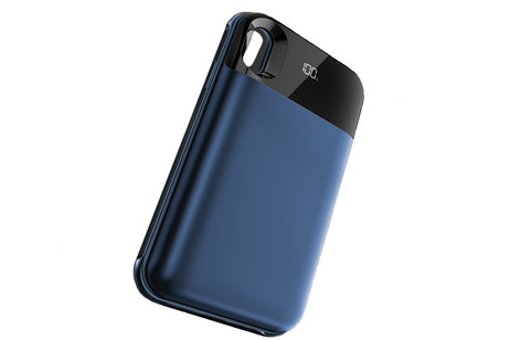 Battery Power Bank + Back Case voor iPhone X / Xs Blauw