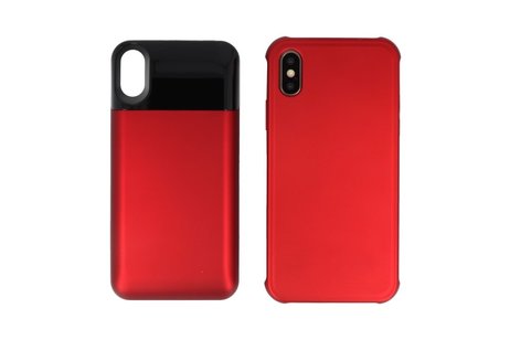 Battery Power Bank + Back Case voor iPhone X / Xs Rood