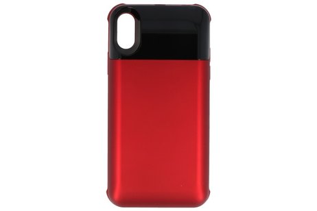 Battery Power Bank + Back Case voor iPhone X / Xs Rood