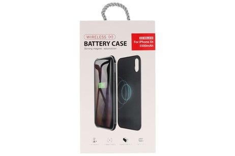 Battery Power Bank + Back Case voor iPhone XR Zwart