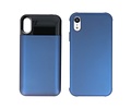 Battery Power Bank + Back Case voor iPhone XR Blauw