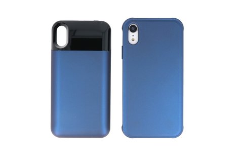 Battery Power Bank + Back Case voor iPhone XR Blauw
