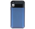 Battery Power Bank + Back Case voor iPhone XR Blauw