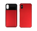 Battery Power Bank + Back Case voor iPhone Xs Max Rood