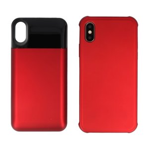 Battery Power Bank + Back Case voor iPhone Xs Max Rood