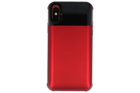 Battery Power Bank + Back Case voor iPhone Xs Max Rood