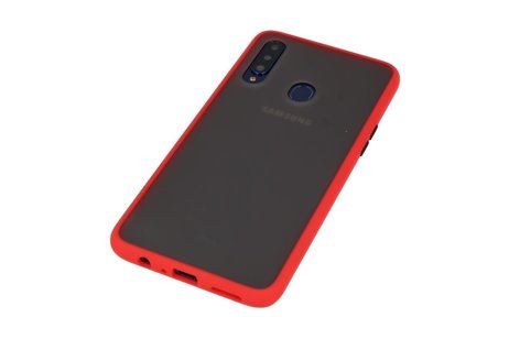 BAOHU Hoesje Geschikt voor de Samsung Galaxy A20s - Hard Case Backcover Telefoonhoesje - Rood