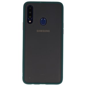 Hoesje Geschikt voor de Samsung Galaxy A20s - Hard Case Backcover Telefoonhoesje - Donker Groen