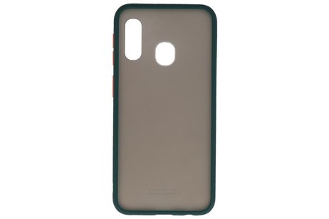 BAOHU Hoesje Geschikt voor de Samsung Galaxy A40 - Hard Case Backcover Telefoonhoesje - Donker Groen