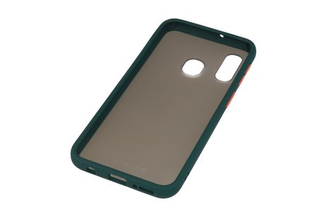BAOHU Hoesje Geschikt voor de Samsung Galaxy A40 - Hard Case Backcover Telefoonhoesje - Donker Groen