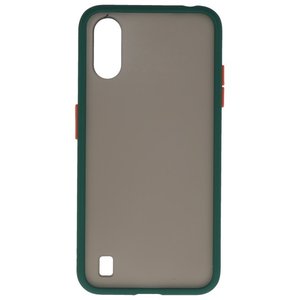 BAOHU Hoesje Geschikt voor de Samsung Galaxy A01 - Hard Case Backcover Telefoonhoesje - Donker Groen