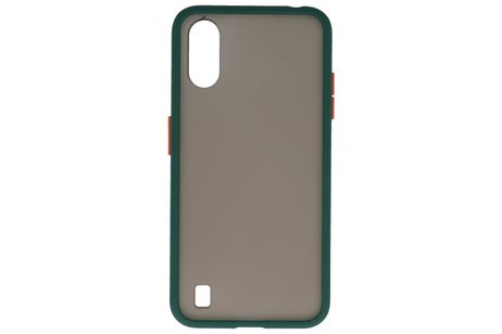 BAOHU Hoesje Geschikt voor de Samsung Galaxy A01 - Hard Case Backcover Telefoonhoesje - Donker Groen
