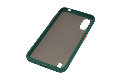 BAOHU Hoesje Geschikt voor de Samsung Galaxy A01 - Hard Case Backcover Telefoonhoesje - Donker Groen