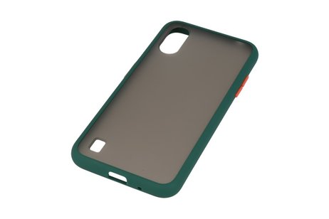 BAOHU Hoesje Geschikt voor de Samsung Galaxy A01 - Hard Case Backcover Telefoonhoesje - Donker Groen