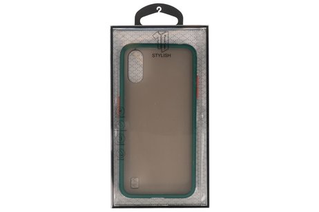 BAOHU Hoesje Geschikt voor de Samsung Galaxy A01 - Hard Case Backcover Telefoonhoesje - Donker Groen