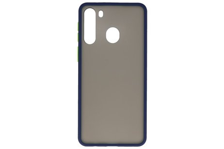 BAOHU Hoesje Geschikt voor de Samsung Galaxy A21 - Hard Case Backcover Telefoonhoesje - Blauw