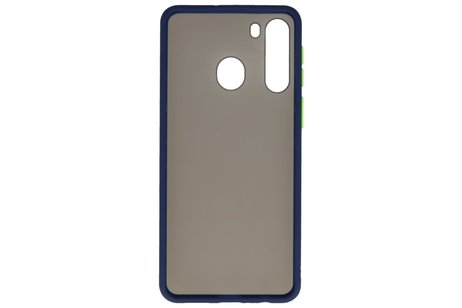 BAOHU Hoesje Geschikt voor de Samsung Galaxy A21 - Hard Case Backcover Telefoonhoesje - Blauw