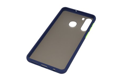 BAOHU Hoesje Geschikt voor de Samsung Galaxy A21 - Hard Case Backcover Telefoonhoesje - Blauw