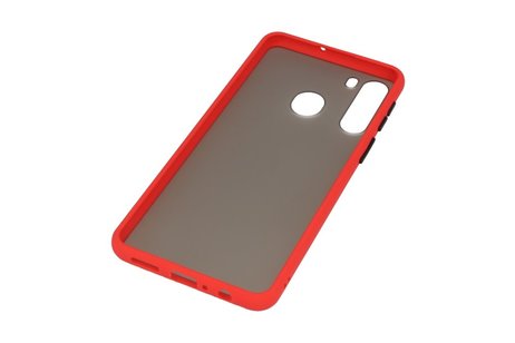 BAOHU Hoesje Geschikt voor de Samsung Galaxy A21 - Hard Case Backcover Telefoonhoesje - Rood