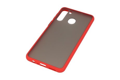 BAOHU Hoesje Geschikt voor de Samsung Galaxy A21 - Hard Case Backcover Telefoonhoesje - Rood