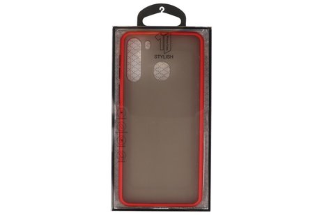BAOHU Hoesje Geschikt voor de Samsung Galaxy A21 - Hard Case Backcover Telefoonhoesje - Rood