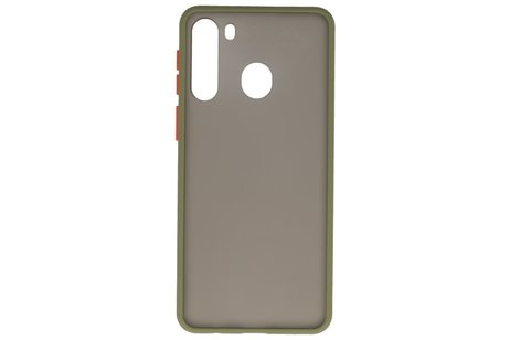 BAOHU Hoesje Geschikt voor de Samsung Galaxy A21 - Hard Case Backcover Telefoonhoesje - Groen