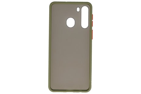BAOHU Hoesje Geschikt voor de Samsung Galaxy A21 - Hard Case Backcover Telefoonhoesje - Groen