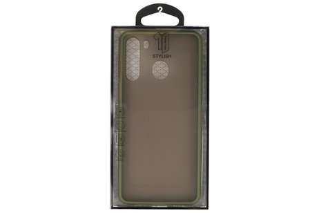 BAOHU Hoesje Geschikt voor de Samsung Galaxy A21 - Hard Case Backcover Telefoonhoesje - Groen