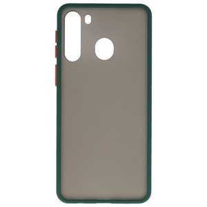 Samsung Galaxy A21 Hoesje Hard Case Backcover Telefoonhoesje Donker Groen