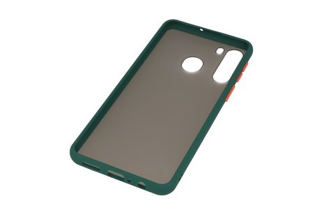 BAOHU Hoesje Geschikt voor de Samsung Galaxy A21 - Hard Case Backcover Telefoonhoesje - Donker Groen