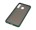 BAOHU Hoesje Geschikt voor de Samsung Galaxy A21 - Hard Case Backcover Telefoonhoesje - Donker Groen