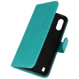 BAOHU Hoesje Geschikt voor Samsung Galaxy A01 - Kaarthouder Book Case Telefoonhoesje - Groen