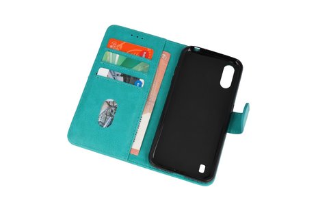 BAOHU Hoesje Geschikt voor Samsung Galaxy A01 - Kaarthouder Book Case Telefoonhoesje - Groen