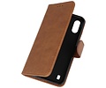 BAOHU Hoesje Geschikt voor Samsung Galaxy A01 - Kaarthouder Book Case Telefoonhoesje - Bruin