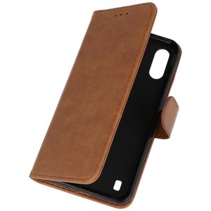 BAOHU Hoesje Geschikt voor Samsung Galaxy A01 - Kaarthouder Book Case Telefoonhoesje - Bruin