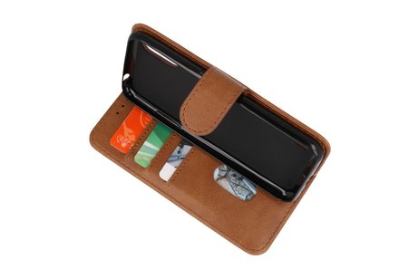 BAOHU Hoesje Geschikt voor Samsung Galaxy A01 - Kaarthouder Book Case Telefoonhoesje - Bruin