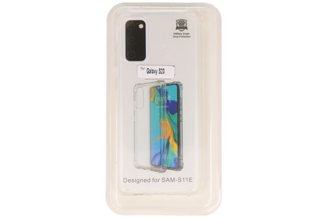 Schokbestendig Back Cover Hoesje - Shockproof Telefoonhoesje -  Geschikt voor  Samsung Galaxy S20 - Transparant