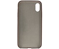 Leder Design Backcover voor iPhone X / Xs Donker Bruin