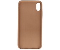 Leder Design Backcover voor iPhone Xs Max Beige