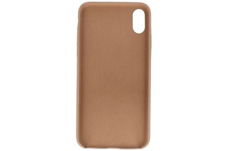 BAOHU Leder Design Backcover Geschikt voor iPhone Xs Max Beige