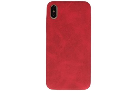 BAOHU Leder Design Backcover Geschikt voor iPhone Xs Max Rood