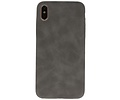 BAOHU Leder Design Backcover Geschikt voor iPhone Xs Max Grijs