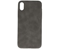 BAOHU Leder Design Backcover Geschikt voor iPhone Xs Max Grijs